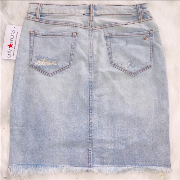 NEW WILLIAM RAST Distressed Denim High-Waist Skirt - Picture 4 of 8